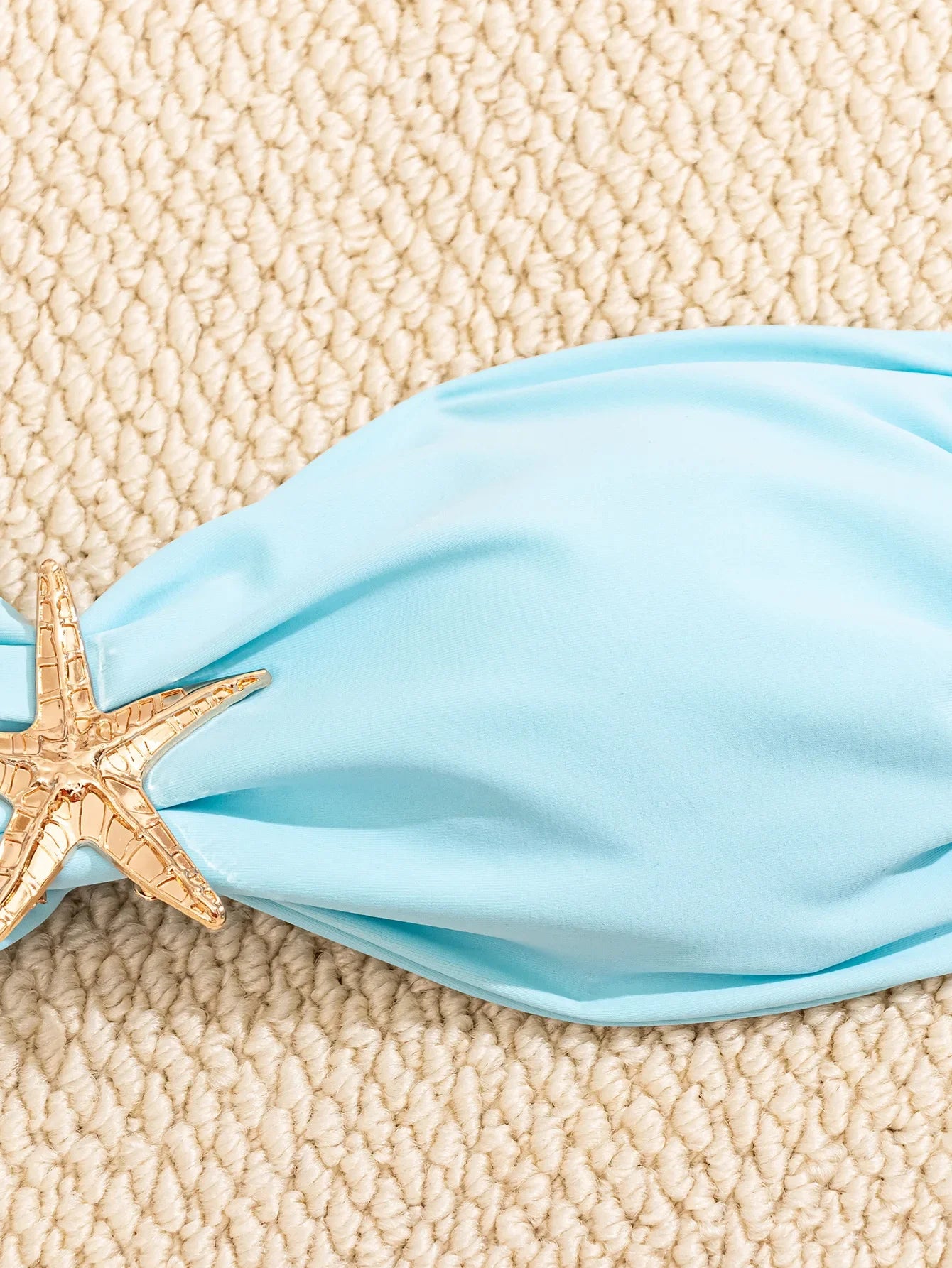 Bandeau Bikini Set With Starfish Applique Thong Bottom